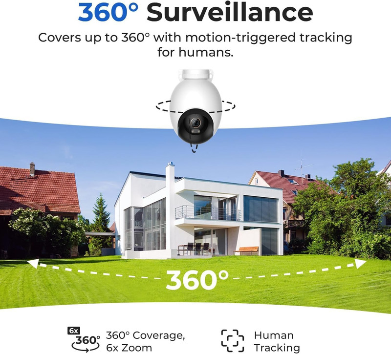 EC6 Pro 4K Outdoor Security Camera, 360° Rotation, No Monthly Fee, Waterproof gallery