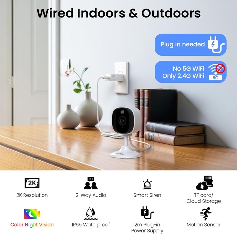 1/2 pack Cameras for Home Security Security Camera Night Vision Work with Alexa gallery