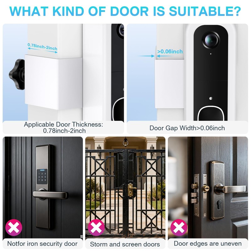 Anti-Theft Doorbell Mount with Arlo Video Doorbell 2K/HD (2nd Gen), No-Drill ... gallery