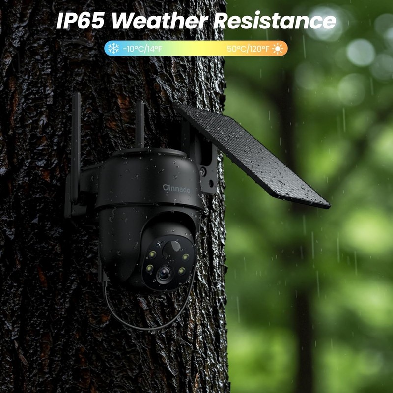 Cinnado 2K Cameras for Home Security-2.4G WiFi BLK Outdoor Camera Wireless Solar gallery