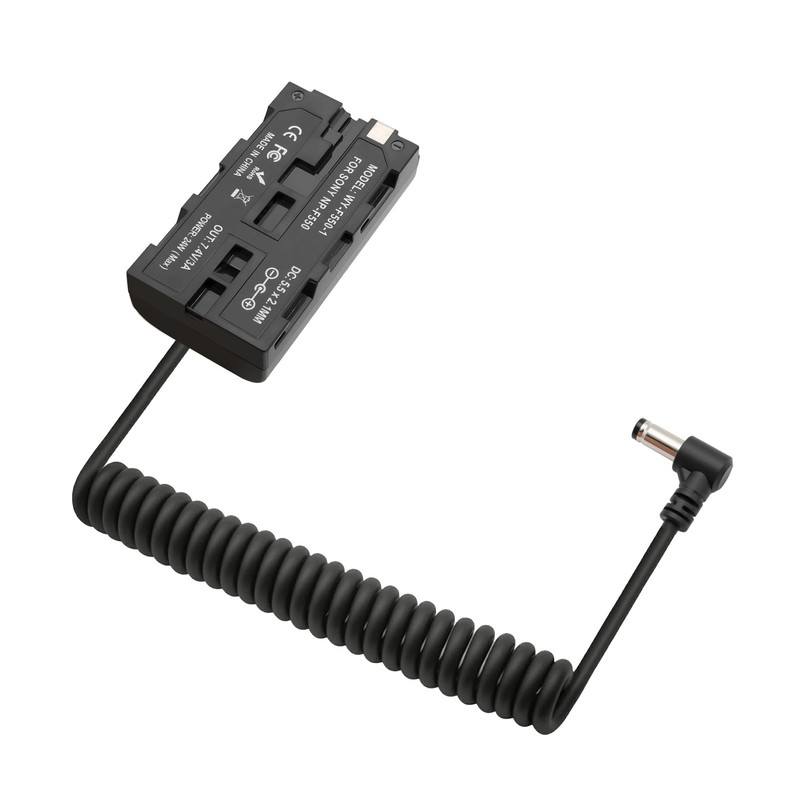 DC 5.5 2.1mm to NP-F970 F750 F550 Dummy Battery Power Suitable for Sony L Ser…