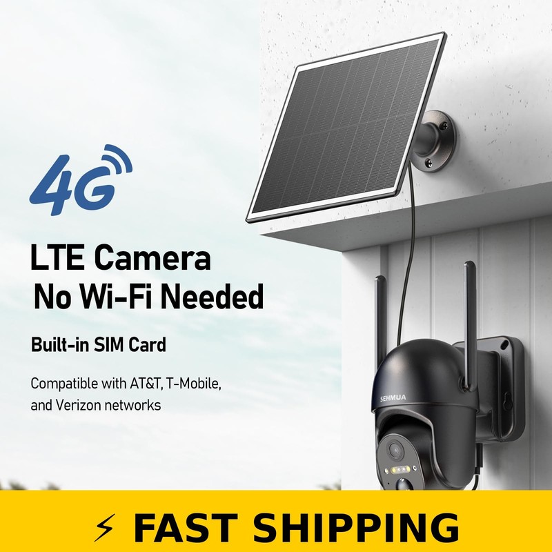SEHMUA 4G LTE Solar Security Camera - 2K Color Night Vision gallery