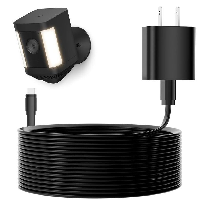25Ft USB-C Power Adapter for Spotlight Cam Plus/Pro (Battery) and Outdoor Cam pl