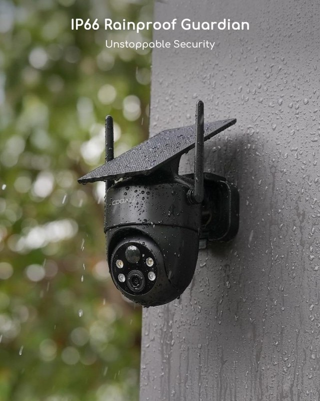 COOAU Solar Security Cameras Wireless Outdoor,2K 360° Camera for Home Security gallery