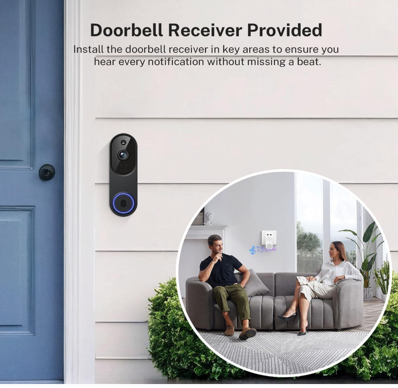 Orbitell 1080p Wireless Wi-Fi Video Doorbell Camera with Two Way Audio gallery