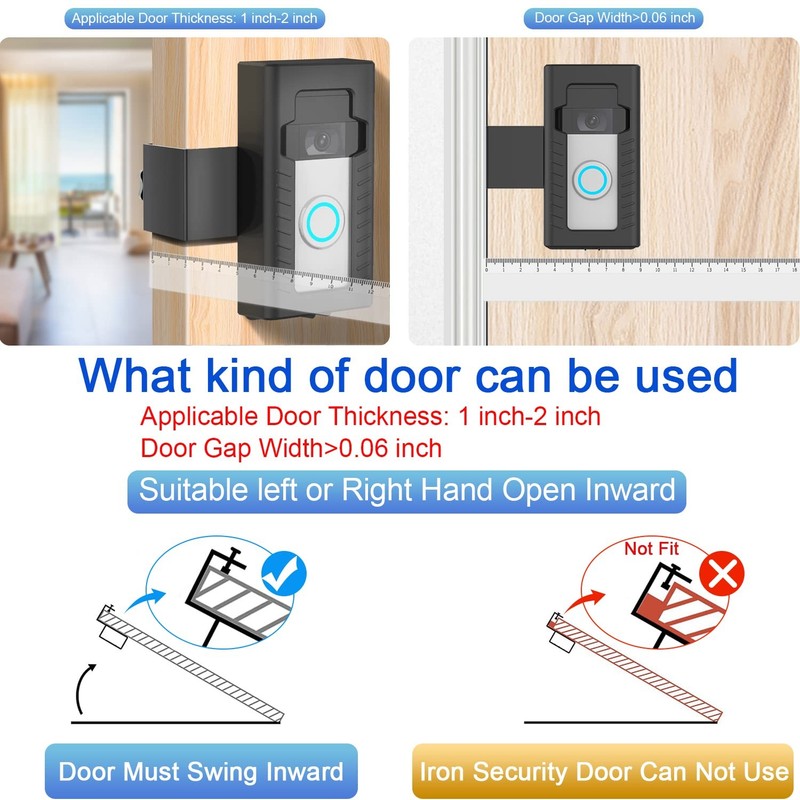 Anti-Theft Doorbell Door Mount,No-Drill Mounting Bracket Compatible with Vide... gallery