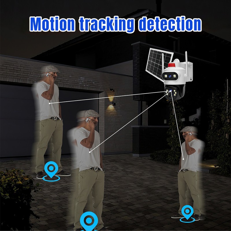 Solar Security 4MP Dual Lens Camera Outdoor Home Wifi IP Cam PTZ CCTV Wireless gallery