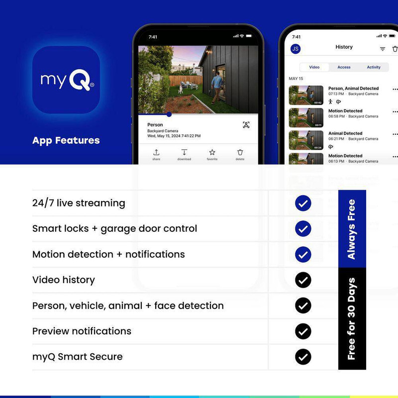 myQ Smart Outdoor Wired Security Camera Free Shipping gallery