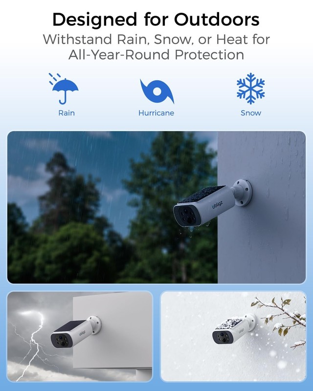 obligz Solar Security Cameras Wireless Outdoor, 4MP Cameras for Home Security... gallery