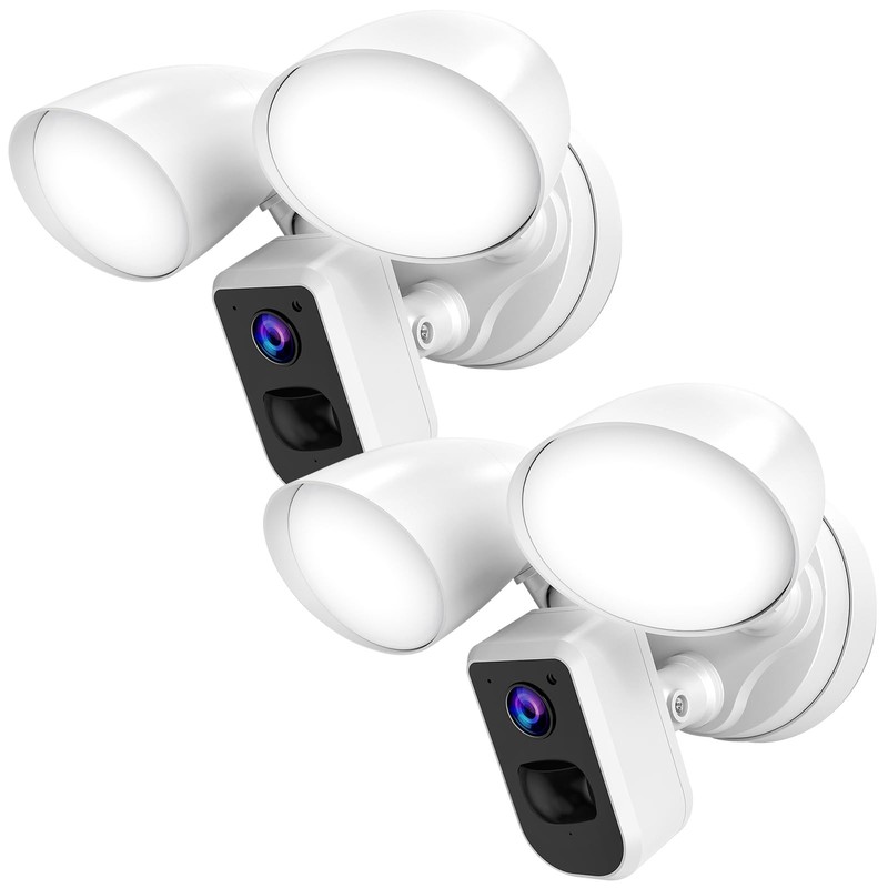 Smart Floodlight Camera Wired Outdoor Security Camera Flood Light with Motion…