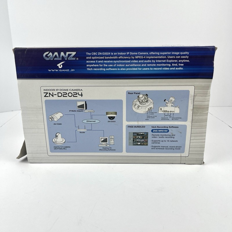 Ganz ZN-D2024 IP Dome Security Camera ONLY – New Open Box – No Mount/Hardware gallery
