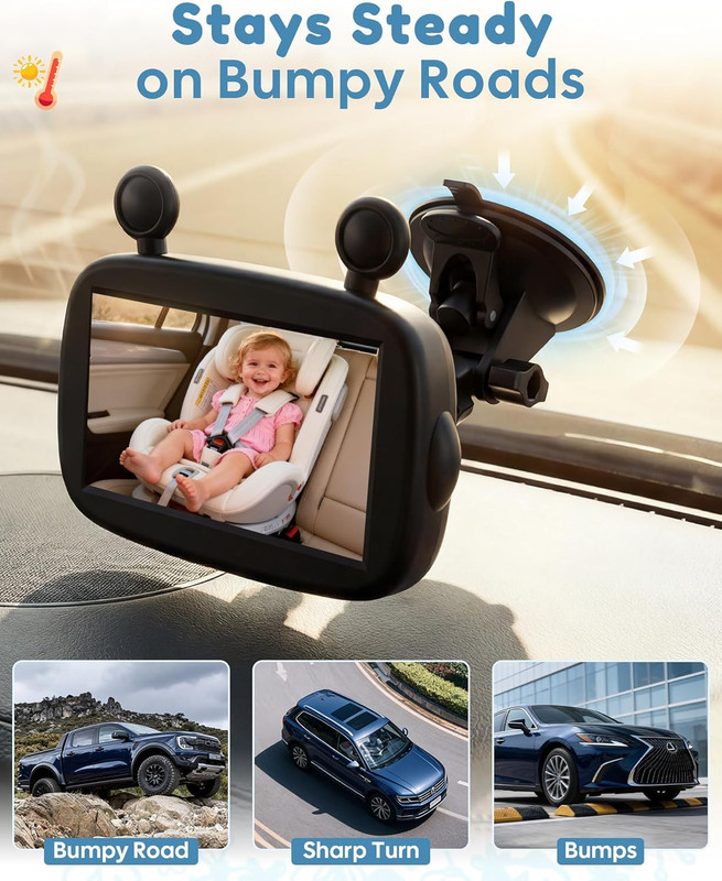 HD 1080P Day& Night Vision Car Seat Camera - Easy to Install 150° Wide Angle Bab gallery
