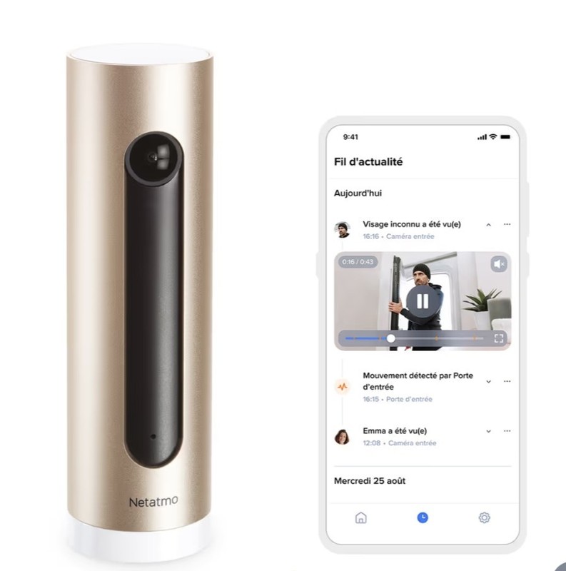 Netatmo Welcome Home Camera With Face Recognition Full HD Indoor 1080p Gold NEW