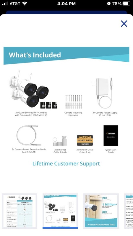Defender Guard 2K HDSemi Wireless Security IP Camera- Weather Resistant Surve…