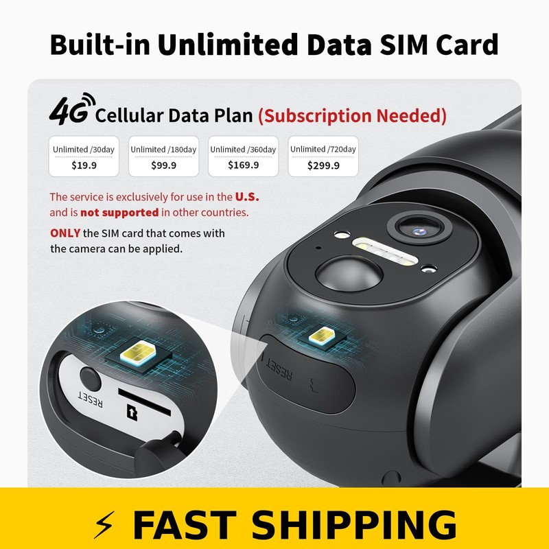 SEHMUA 4G LTE Solar Security Camera - 2K Color Night Vision gallery