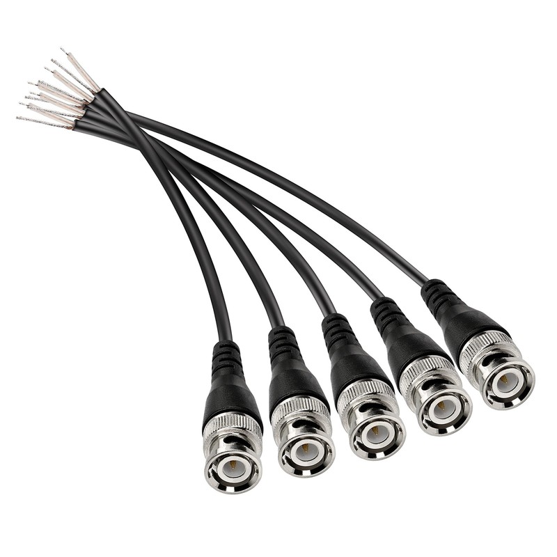 MEIRIYFA BNC Pigtail Cable Bare Wire, Male Coaxial Male, Black