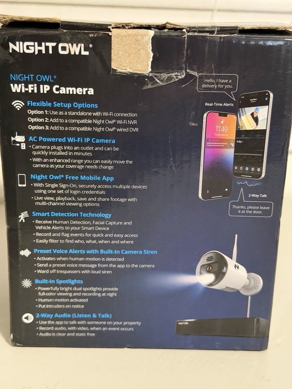 Night Owl Wi-Fi IP 4K HD Indoor/Outdoor Dual Spotlight Camera with 2-Way Audio gallery