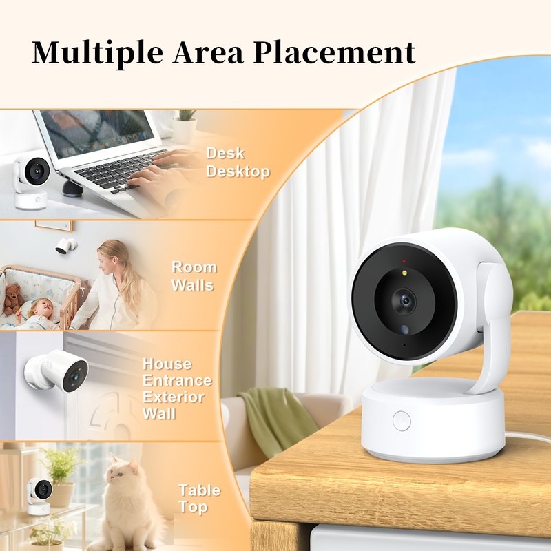 Ansvicam Security Camera Indoor 2K Pan Tilt WIFI Smart Person Pet Detection Tuya gallery