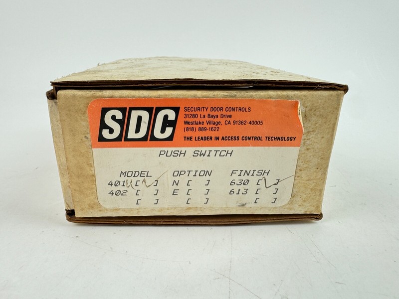 SDC PUSH SWITCH SECURITY DOOR CONTROLS 401U FINISH 630 gallery