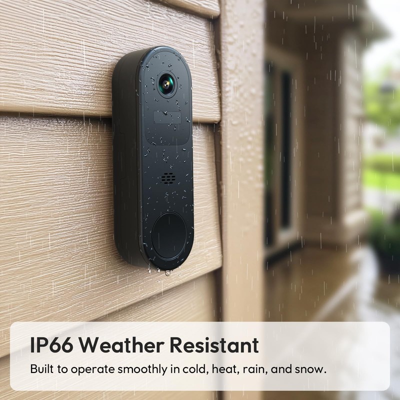 2K HD Battery Doorbell Camera Wireless with Ring Chime, Smart Video Doorbell ... gallery