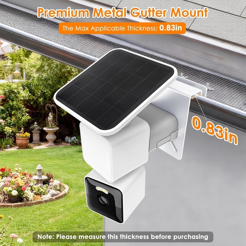 Gutter Mount for WYZE Solar Cam Pan, Rust-Proof No-Drill Outdoor Bracket gallery