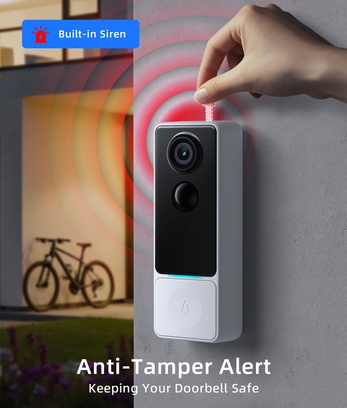 3MP Camera Doorbell Wireless Video- No Subscription Required gallery