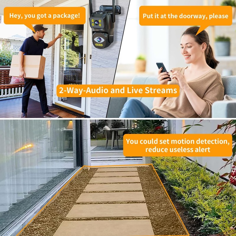 Dual Lens WiFi Security Camera Outdoor,5G/2.4G PTZ Outdoor Auto Tracking,HOM ... gallery