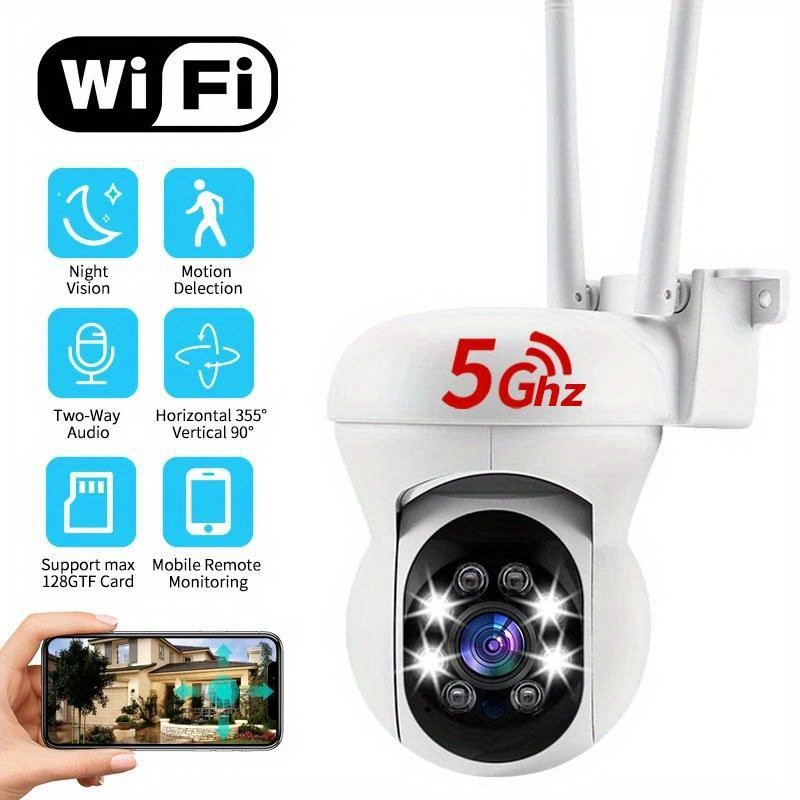 1080P HD 5G WIFI Camera Wireless Outdoor IP PTZ Smart Home CCTV Security IR Cam