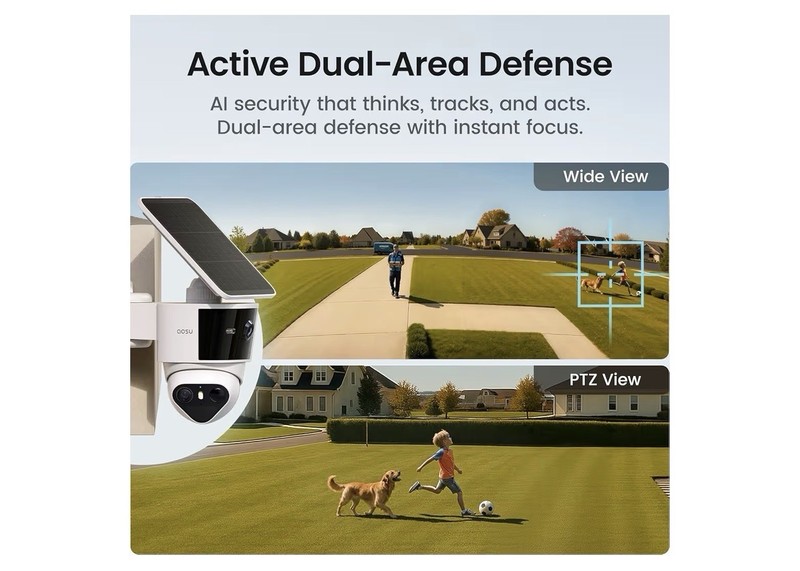 aosu T2 Pro Security Cameras Wireless Outdoor, 3K Dual Cam No Blind gallery