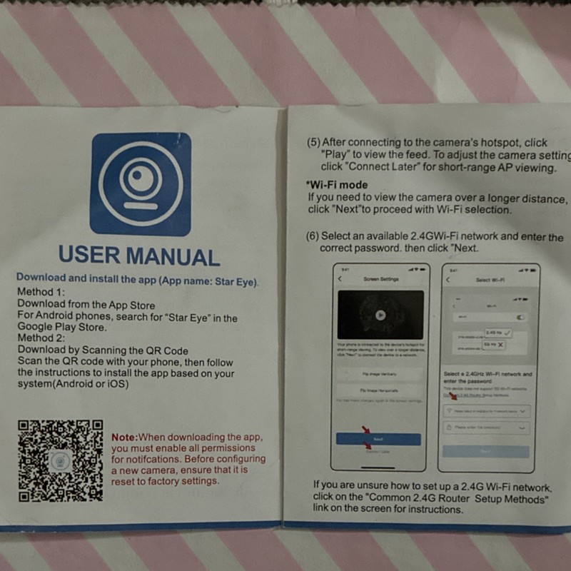 Star Eye Wi-Fi IP/Network Indoor Surveillance Camera Black User Manual