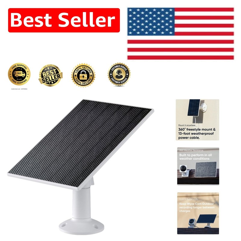 Continuous Power Solar Panel for Cam Outdoor – 2.5W High Efficiency Charging