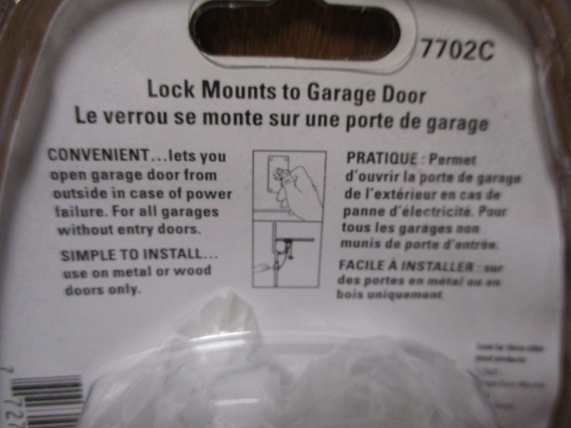 CHANBERLAIN GARAGE DOOR QUICK RELEASE LOCK PART#7702C, 100% NEW gallery