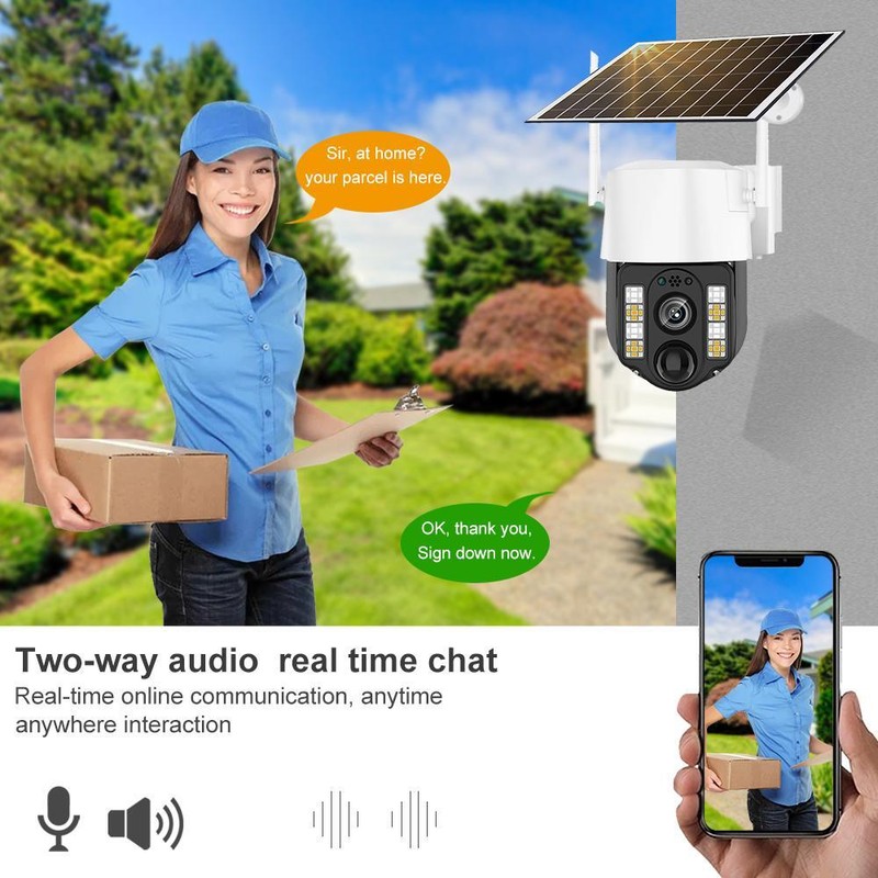 Solar Camera Dual Lens Human Detect Energy Waterproof Home Security Protection gallery