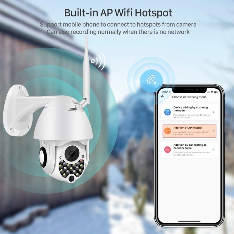 1080P Outdoor Wifi PTZ Camera with Siren Light Auto Tracking Security IP Camera gallery
