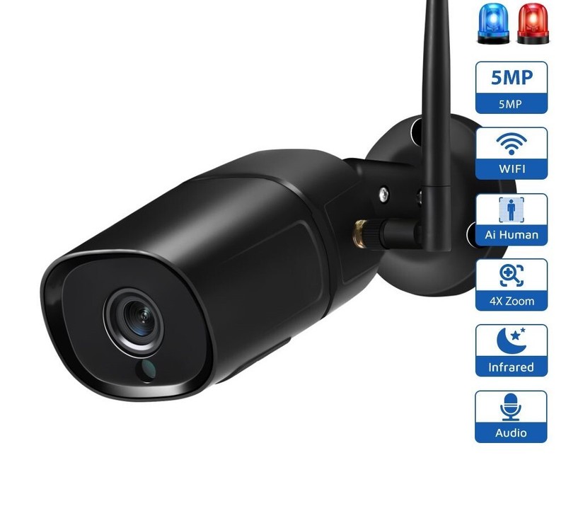 5MP Bullet WiFi Camera Outdoor Human Detection IP CCTV Home Security SmartCam