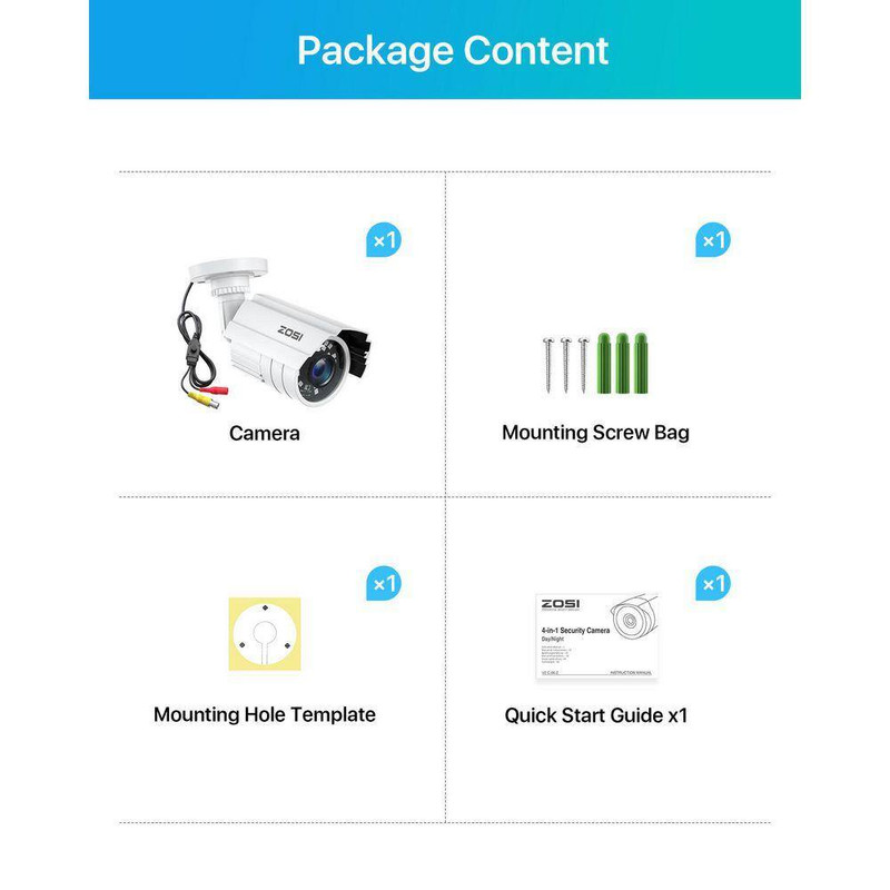 2MP Full HD Hardwired Outdoor Bullet Security Camera 4-In-1 Compatible with HD-C gallery