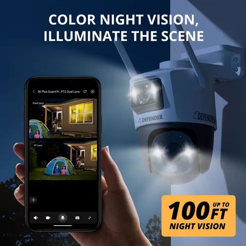 AI Powered GuardPro 3K PLUS Dual Lens PTZ WiFi 6 Plug-in Outdoor Security Camera gallery