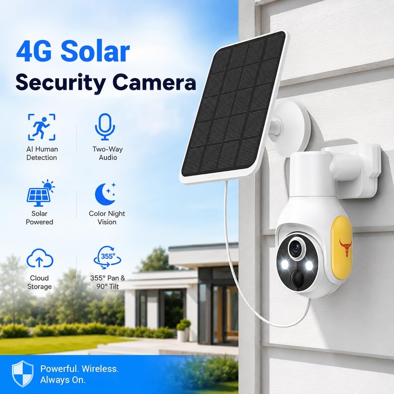 1080p Security Camera Wireless with Solar Panel, Smart AI Human Detection, 2-... gallery