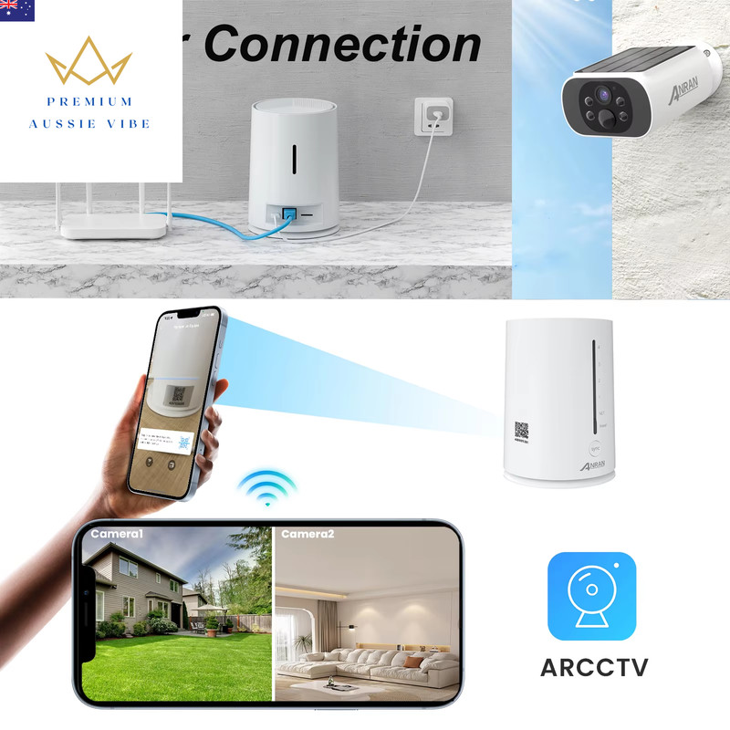 4MP Wifi Solar Camera 2K Outdoor Wireless Battery Security Camera 4CH NVR PIR Hu gallery
