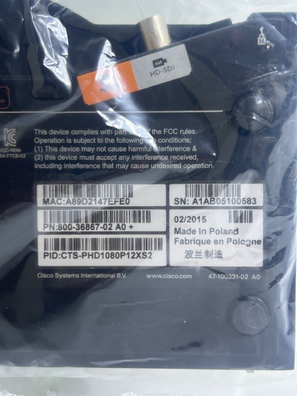 Cisco CTS-PHD1080P12XS2 PrecisionHD TTC8-02 Camera / PN: 800-36867-02 A0+ gallery