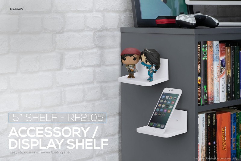 5” Small Floating Shelf, Adhesive & Screw in, for Bluetooth Speakers, Cameras... gallery