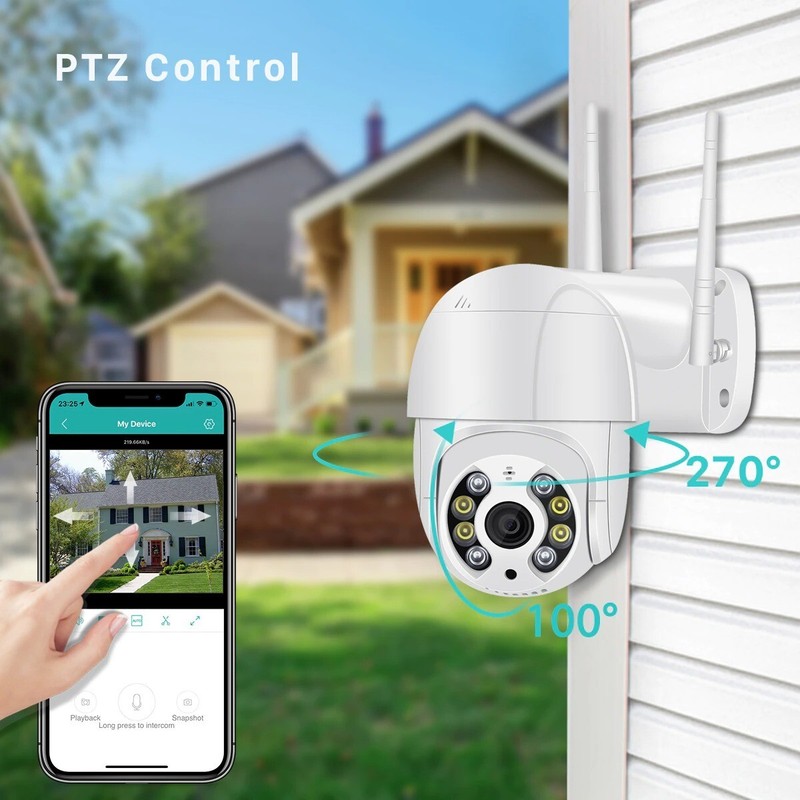 CCTV 5MP Wifi home Security camera Outdoor AI Human Detection Audio 1080P 4Xzoom gallery