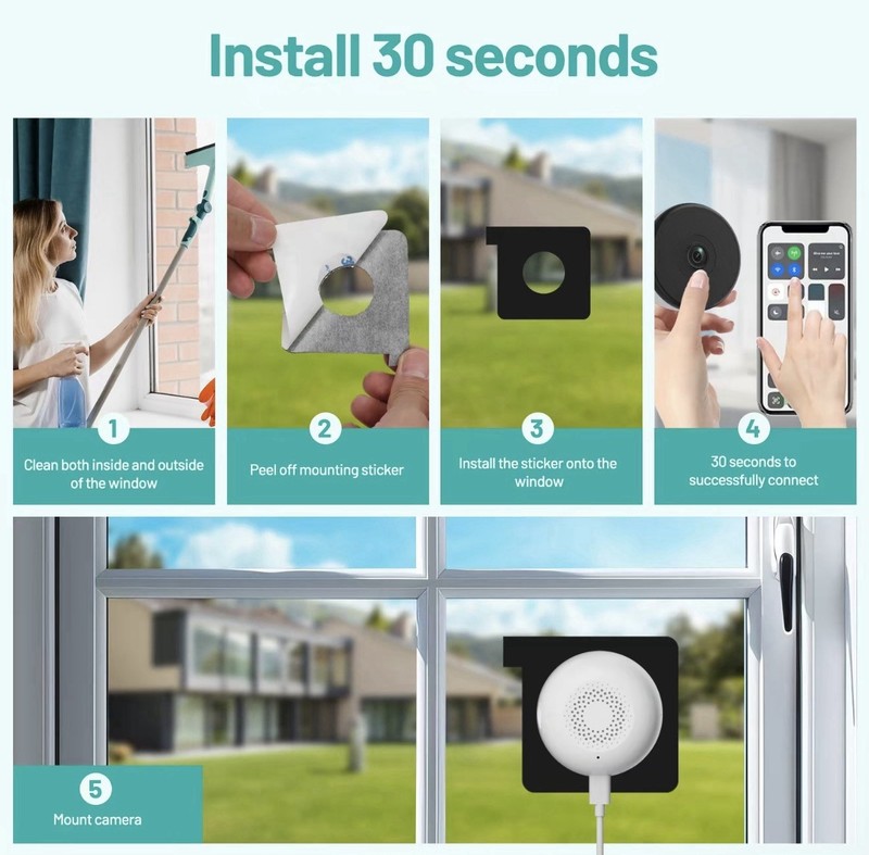 2k Window Camera, 5G & 2.4GHz WiFi Indoor Dome Camera for Home Security with Ful gallery