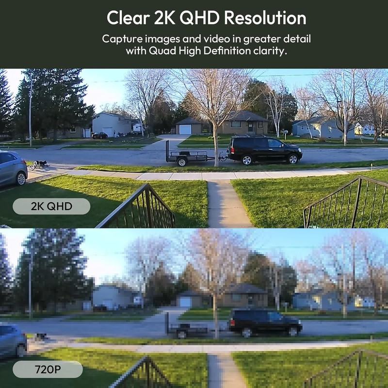 2K Solar Camera Outdoor Wireless, 2.4/5 Ghz Wifi Cameras for Home Security,130°- gallery