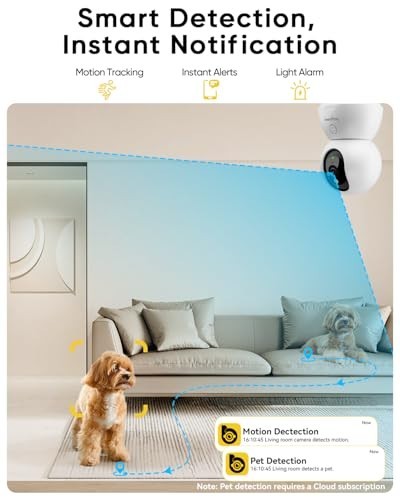 2-Pack Indoor Security Cameras, 2K Night Vision Pet Camera, Motion Detection, 2- gallery