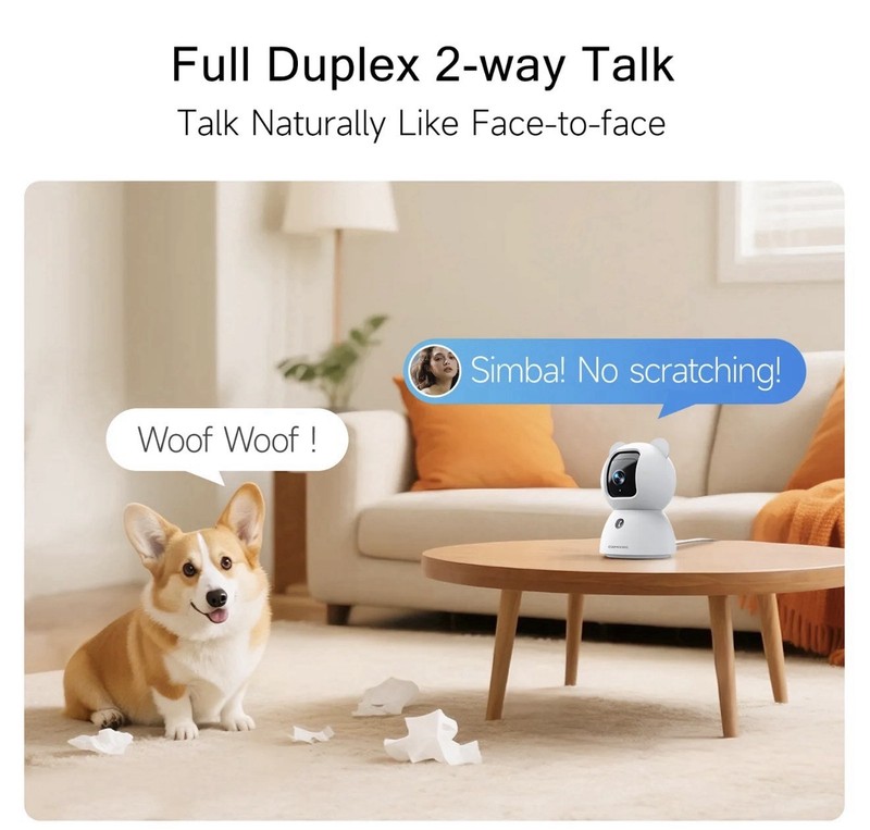 2.5K Security Camera Indoor, Non-Subscription AI Person/Pet/Cry Detection, 4M... gallery