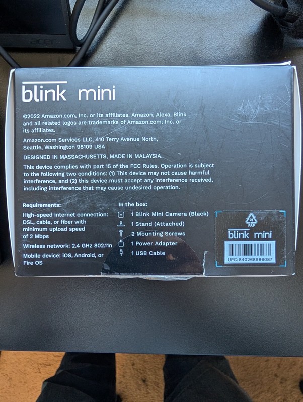 Blink BCM00300UB Mini Indoor 1080p Wi-Fi Security Camera - Black gallery