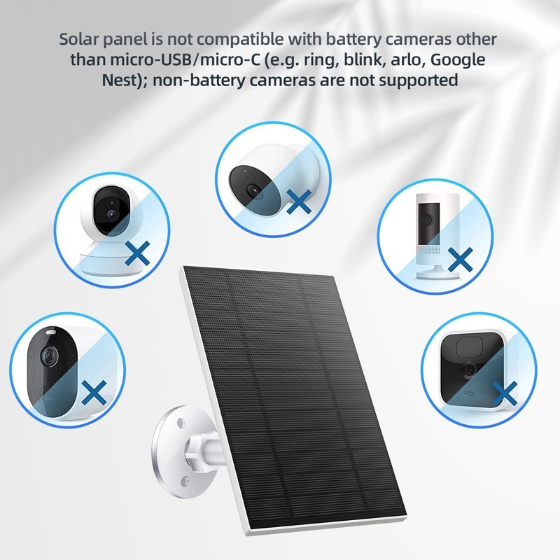 5W Solar Panels Security Camera Solar Panel W/ Micro USB & USB-C Port DC 5V gallery