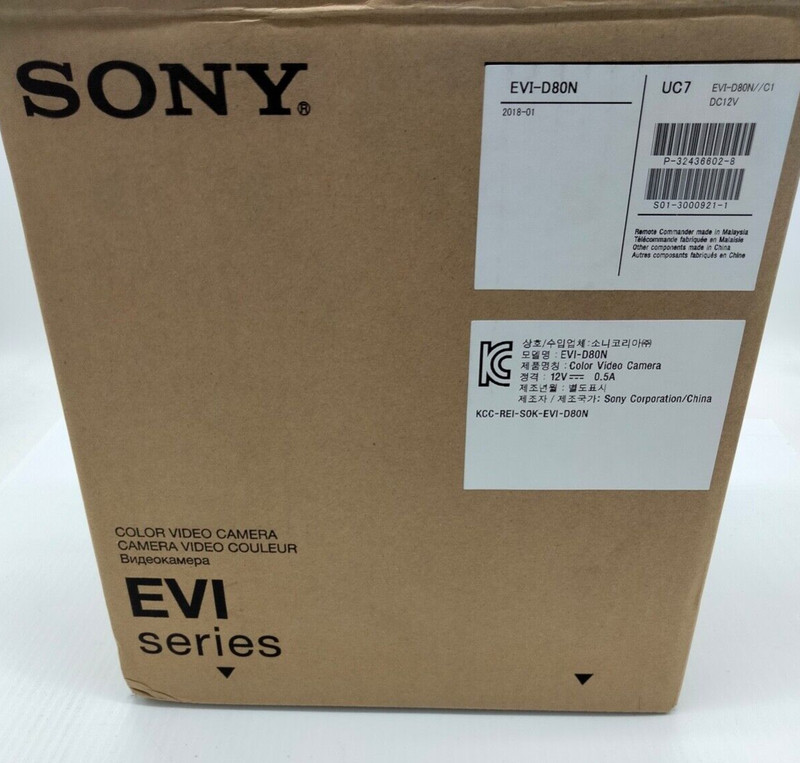 Sony Color Video Camera EVI-D80N w/ remote charger COMPLETE NEW IN BOX sealed gallery