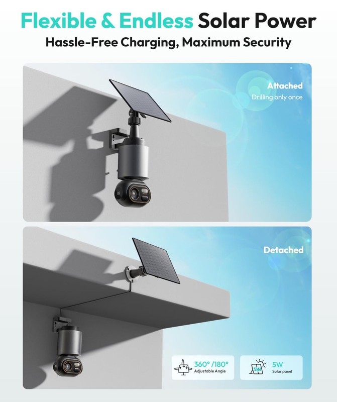 Solar Outdoor8MP Cameras Surveillance Exterieur, 2-Cam Kit,4K Color Night Vision gallery